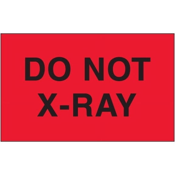 3" x 5" - "Do Not X-Ray" (Fluorescent Red) Labels - 500 Per Roll