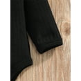 thumbnail image 5 of Infant Baby Girls Autumn Knit Romper Black Long Sleeve Turtleneck Ribbed Playsuit, 5 of 8
