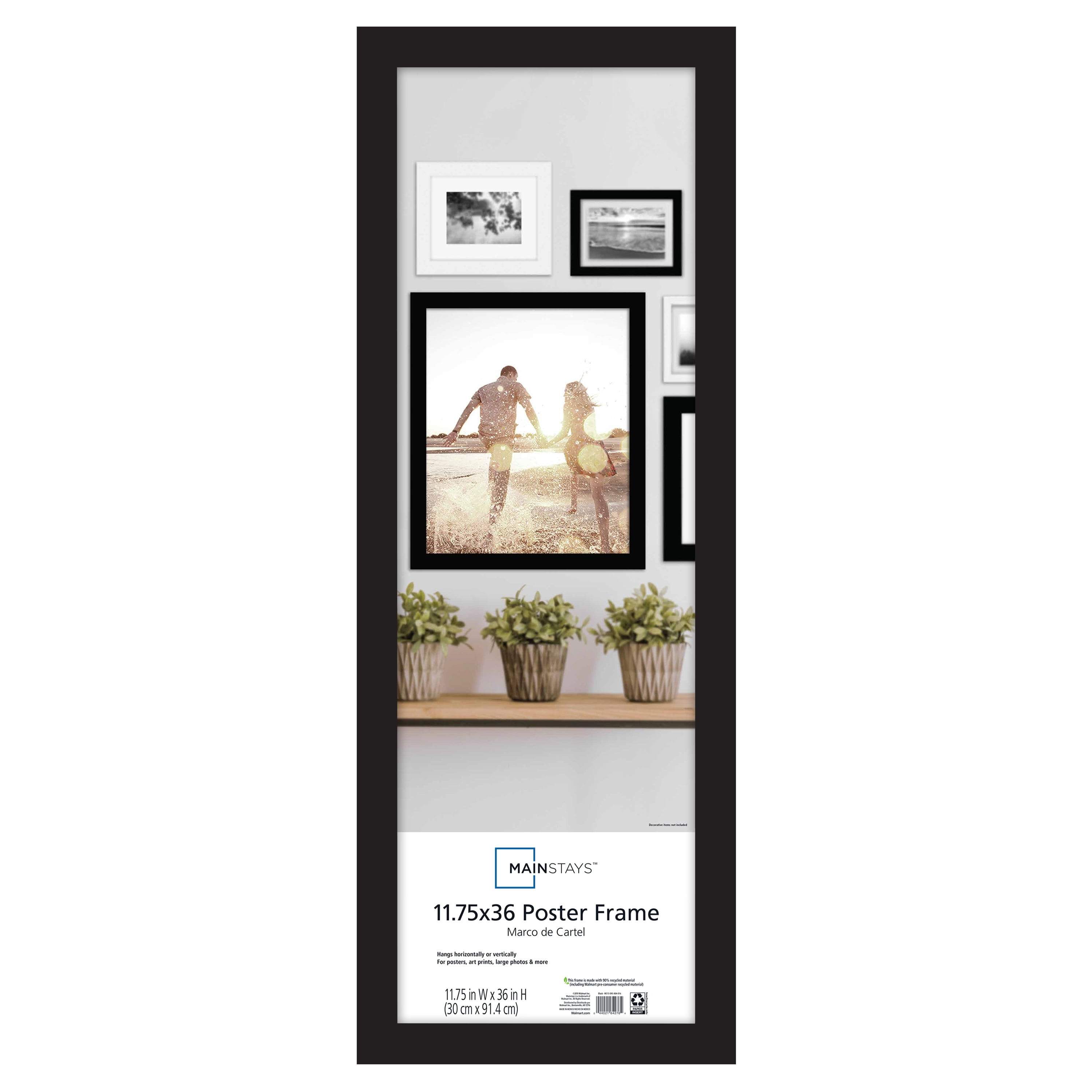 11.75x36 Poster Frame w/Plexi-Glass and Foamcore Backing 4 Colors 