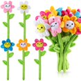 thumbnail image 1 of Zjoey 10/18 piezas de flores de girasol de peluche, flores de peluche, tallos flexibles, ramo de peluche, flor de rosa suave de 12,6 pulgadas para regalo en el aula, niña, novia, esposa (10 piezas de, 1 of 5
