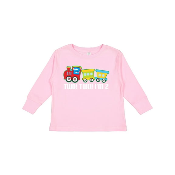 Inktastic 2nd Birthday Two Two Train Boys Long Sleeve Toddler T-Shirt