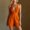 Orange, variant on IUYRTFE Women's Halter Jumpsuit Cotton Blend Regular Fit Sleeveless Short with Pockets Daily Wear