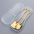 thumbnail image 6 of 2PCS Stainless Steel Shovel Spoons - Long Handle for Dessert, Coffee, Tea Leaf ,Fun and Cute Design - Strong and Easy to Clean - Ideal for Home, Kitchen, Hotel, Canteen Gold, 6 of 6