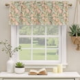 thumbnail image 2 of Pink Rose Curtain Valances for Windows, Kitchen Valance Window Treatments Panel 2 Pack, Romantic Botanical Floral Flowers Leaves Rod Pocket Short Curtains for Bathroom Bedroom 42 x 18 Inch, 2 of 8