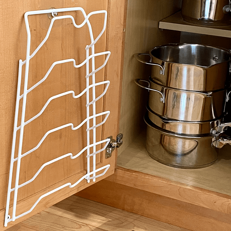 EVELOTS 6 Pot Lid Organizer for Cabinet or Pantry Wall - Cupboard Door –  Evelots