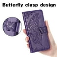thumbnail image 3 of Allytech Galaxy S22 Ultra 5G Case, Pretty Big Butterfly Embosseed Flip Stand Magnetic Clasp Shockproof Drop Protection Cards Holder Hand Wrist Wallet Case for Samsung Galaxy S22 Ultra 5G 6.8" - Purple, 3 of 8