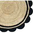 thumbnail image 4 of 10 Ft Round Black & Natural Jute Premium Scalloped Jute Rug – Handcrafted Natural Braided Carpet for Living Room, Bedroom, Entryway – Boho Home Decor, 4 of 5