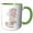 Green/White, variant on 3drose, Cute Pink Unicorn Monogram Initial J, 15oz Mug