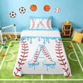 thumbnail image 2 of Manfei Cute Baseball Twin Sheets, Cartoon Personalized Initial ABedding, Light Blue A 3pcs(1 Flat Sheet, 1 Fitted Sheet and 1 Pillowcase), 2 of 6