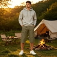 thumbnail image 5 of Cargo Shorts for Men Below Knee Stretch Waist Hiking Shorts Casual Quick Dry Workout Short with Multi-Pockets, XL, 5 of 6