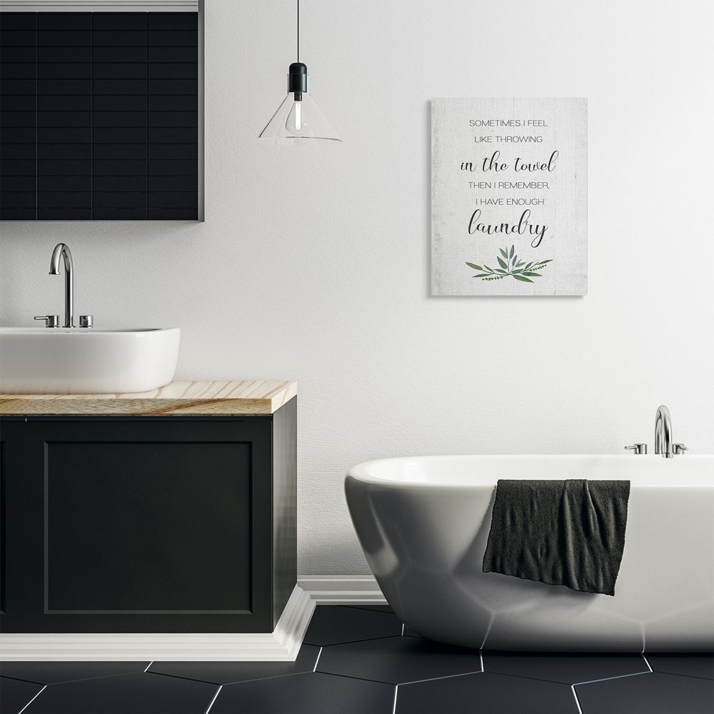 Stupell Industries Don't Throw In the Towel Phrase Laundry Reference Designed by Daphne Polselli