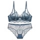 thumbnail image 2 of Gibobby Conjuntos de bragas de encaje Ropa interior de encaje sexy grande ultra delgado que un pequeño anillo de Ahuecado Sujetador push up Sujetador(Azul, 80C), 2 of 4