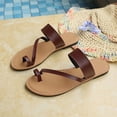thumbnail image 5 of hlysgo Women's Flip Flops Sandals Comfortable Dressy Cork Footbed Arch Support Slip On Ring Toe Thong Walking Sandals Brown 9.5, 5 of 6