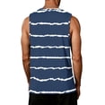 thumbnail image 3 of Fabrcox S-5XL Men's Tank Tops Striped Crew Neck Mens Sleeveless Shirt Big and Tall Color Block Gym Fishing Men's Muscle Shirts Blue XXL, 3 of 3