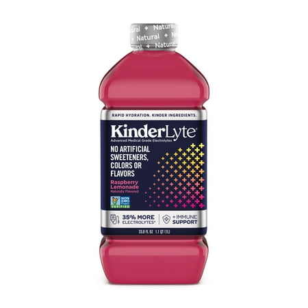 UPC: 0850001805049 | KinderLyte Advanced Hydration Electrolyte Solution Raspberry Lemonade 33.8 fl oz Bottle