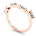 thumbnail image 2 of 0.4 ct Brilliant Marquise Cut Natural Swiss Blue Topaz 18K Rose Gold Stackable Band SZ 6.25, 2 of 6