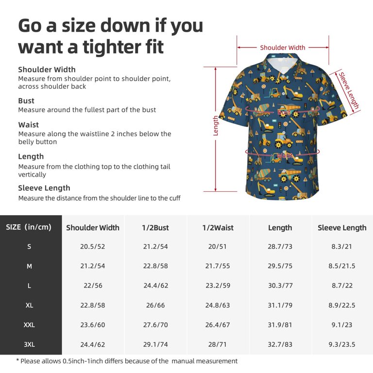 Daiia Modern Excavator Hawaiian Shirt for Men Gentle Cotton