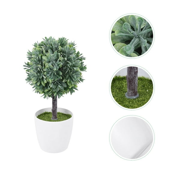 Mini Potted Plants Artificial Plants: Boxwood Rosemary Faux Herbs Small House Plants For Indoor Greenery Tabletop Décor Centerpiece