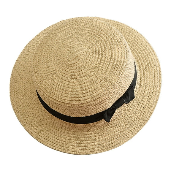 Round sun hat for women, Papyrus, Brown/Black, 56-58 cm