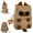 Khaki, variant on Y2K Kawaii Siamese Cat Backpack, Large Capacity Aesthetic Daypack with Cute Pendant for College Students & Young Women