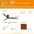 thumbnail image 6 of Sofucor 52" Flush Mount Bronze Modern Ceiling Fan with Integrated LED Light, 6 of 11