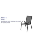 BizChair 5 Pack Black Outdoor Stack Chair with Flex Comfort Material