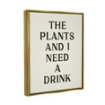 thumbnail image 5 of Stupell Industries Need a Drink Humorous Plant Parent Weathered Text Metallic Gold Framed Floating Canvas Wall Art, 16x20, by Lil' Rue, 5 of 5