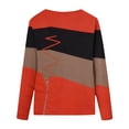 thumbnail image 4 of IROINID en Solde T-Shirt à Manches Longues en Polyester pour Femmes Confortable Dames Col Rond Hauts Amples T-Shirts Imprimés Blouse, Rouge, 4 of 5