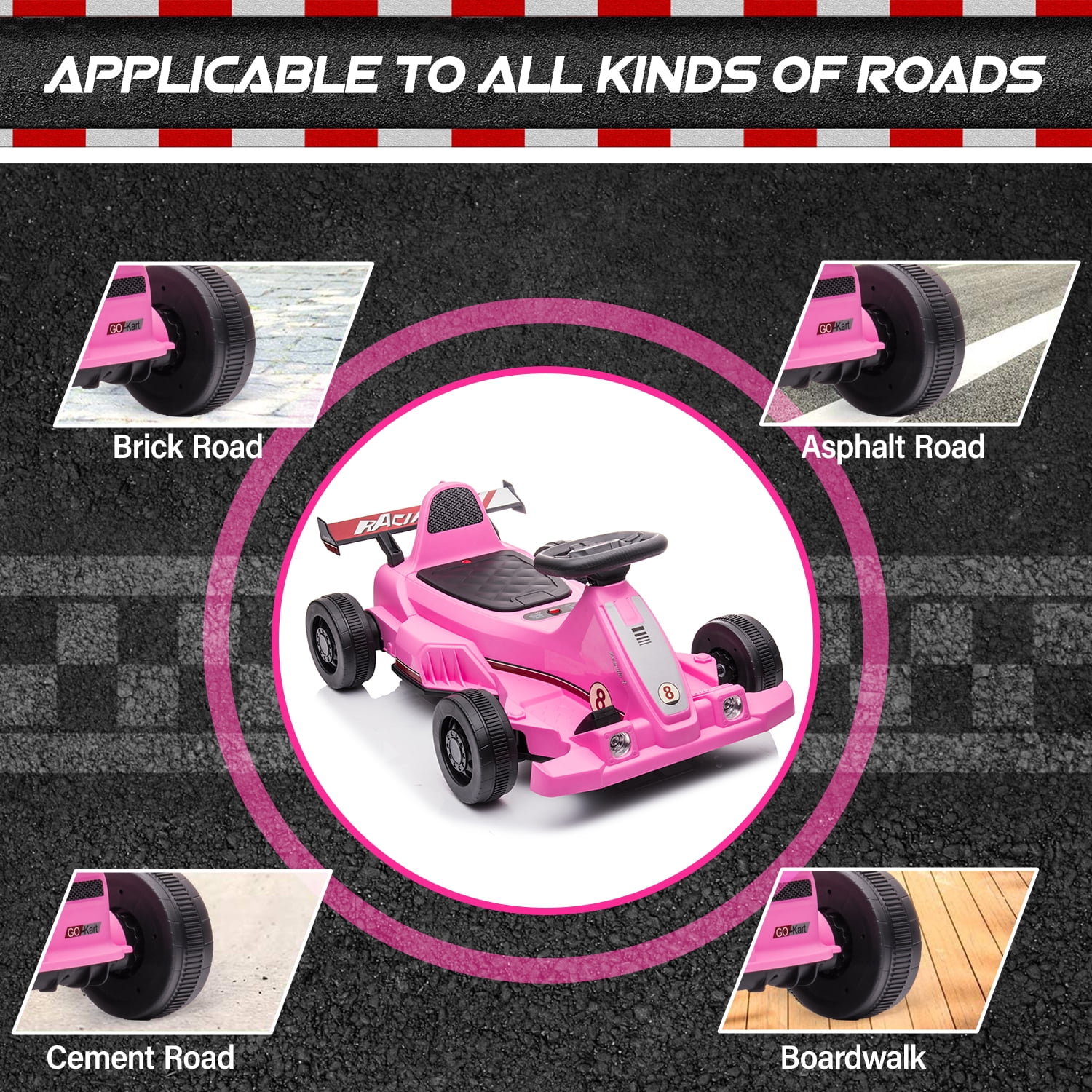 Buy uhomepro Pink 6V Powered Ride on Electric Go Kart with Make Bubbles