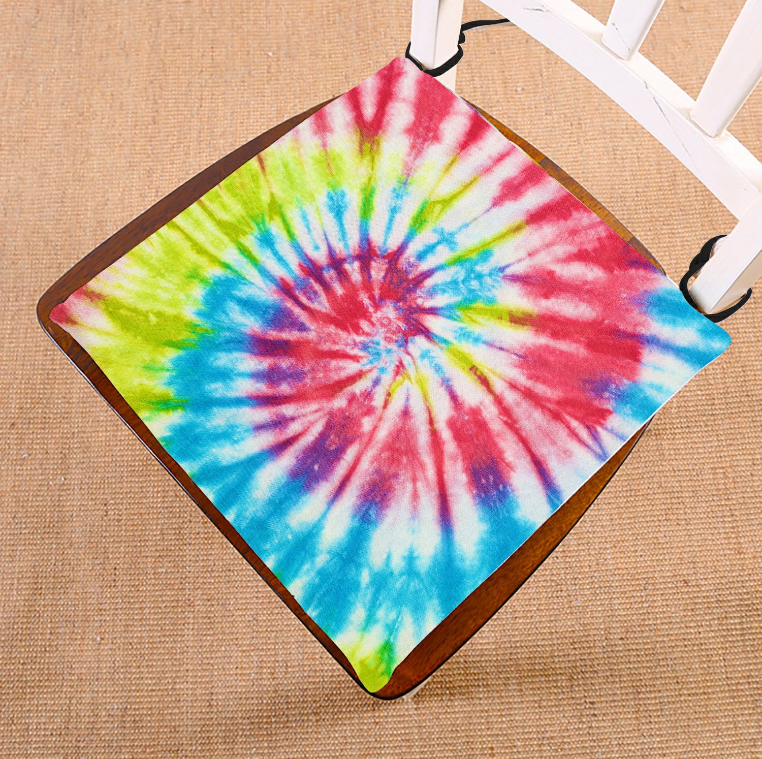 PHFZK Popular Rainbow Tie Dye Seat Cushion Chair Cushion Floor Cushion