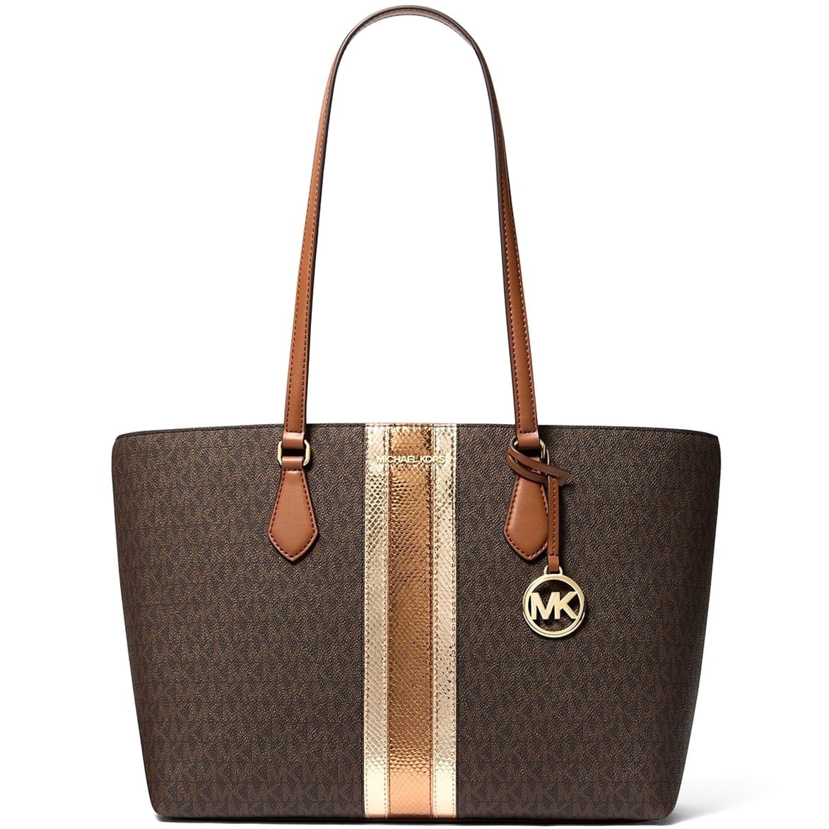 Michael Kors Women's Large Signature Travel Tote, Top Zip Designer