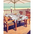 thumbnail image 2 of Fsddascl Christmas Snowman Outdoor Tablecloth - 60x120 Inch Rectangle Dining Table Cover, Xmas Balls Elk Botanical Vintage Waterproof Outdoor Table Cloth with Umbrella Hole & Zipper for Picnic/Patio, 2 of 7
