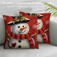 thumbnail image 3 of GOSMITH  Christmas Pillow Covers Snowman Snowflake Decorative Red Throw Pillows Winter Christmas Decor for Home Couch, 3 of 5