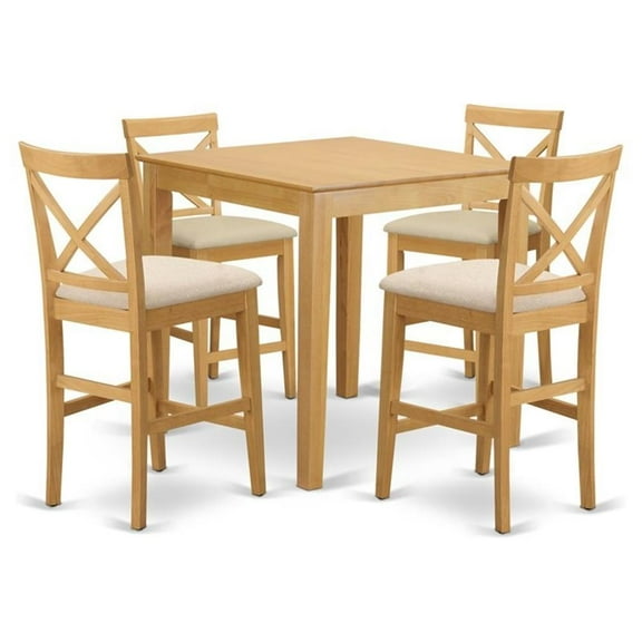Bowery Hill 5-piece Traditional Wood Dining Set in Oak