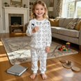 thumbnail image 2 of XIYON Toddler Girl Clothes Diy Doodle Outfit Set Long Sleeve Pajama Top And Pants For Kids Cozy Loungewear Soft Nightwear 5-6 Years, 2 of 8