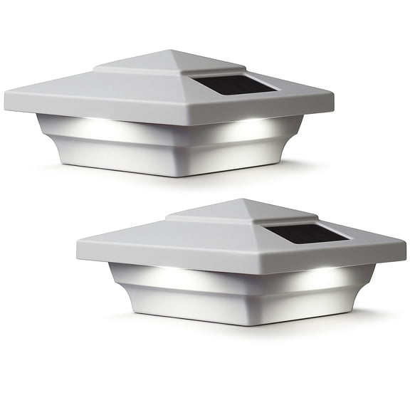 Classy Caps Mfg. Inc. 4"x4" White PVC Windsor Solar Post Cap (2-pack)