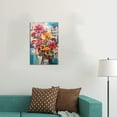 thumbnail image 4 of Graffiti Wall Art Abstract Flowers Pictures Prints Artwork Creative Newspaper Background Posters Floral Painting Wall Decor Living Room Bedroom Home Decor Framed Ready to Hang- 12''''W x 18''''H, 4 of 6