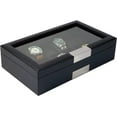 thumbnail image 2 of 12 Slots MDF & PU Leather Watch Display Case Glass Top Jewelry Collection Storage Box Organizer Men/Women, 2 of 4
