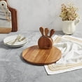 thumbnail image 3 of Tabletops Gallery 5-Piece Acacia Wood Cheese Serving Board Set with Knives, 3 of 11
