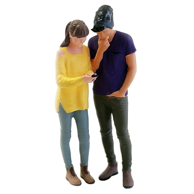 Figura de pareja en miniatura a escala 1/64, personas, calle, mesa de arena, diorama, modelo para niños Amarillo A