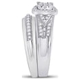 thumbnail image 4 of 10kt White Gold His Hers Round Diamond Square Matching Wedding Set 3/4 Cttw, 4 of 4