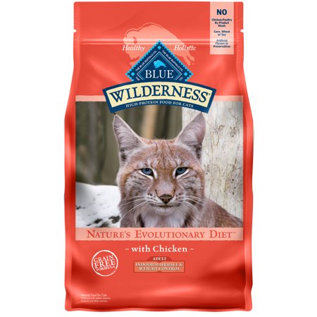 Blue Buffalo Wilderness High Protein Indoor Hairball & Weight Control Chicken Dry Cat Food for Adult Cats Grain-Free 5 lb. Bag
