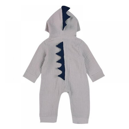 

Newborn Baby Boy Girl Cartoon Dinosaur Hoodie Bodysuit