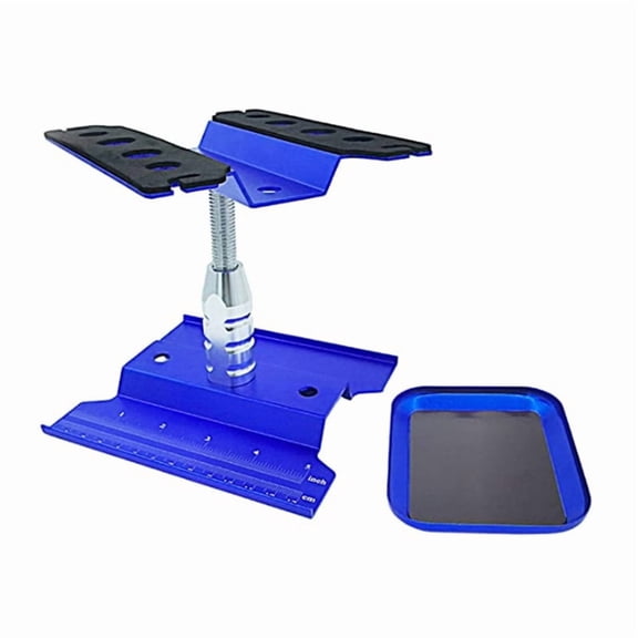 RC Car Work Stand Repair Workstation 360 Degree Rotation Lift Lowerw/Screw Tray for 1/10 1/8 -4 SCX10 D90 Blue