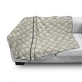thumbnail image 3 of Art Deco Soft Flannel Fleece Throw Blanket, Splashed Ink Design Fish Scale Formed by Bicolour Dotted Lines, Cozy Plush for Indoor and Outdoor Use, 50" x 70", Pale Coffee White, by Ambesonne, 3 of 6