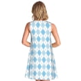 thumbnail image 2 of Bixox Robe Sans Manches à Imprimé Carrés Bleus et Blancs pour Femmes avec Poches, Robe Débardeur Décontractée Longueur Genou pour l'Été-moyen, 2 of 7