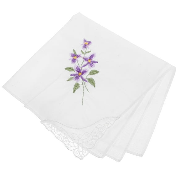 HONMEET 1Pcs Purple Cotton Handkerchief Daily Use Women Teachers