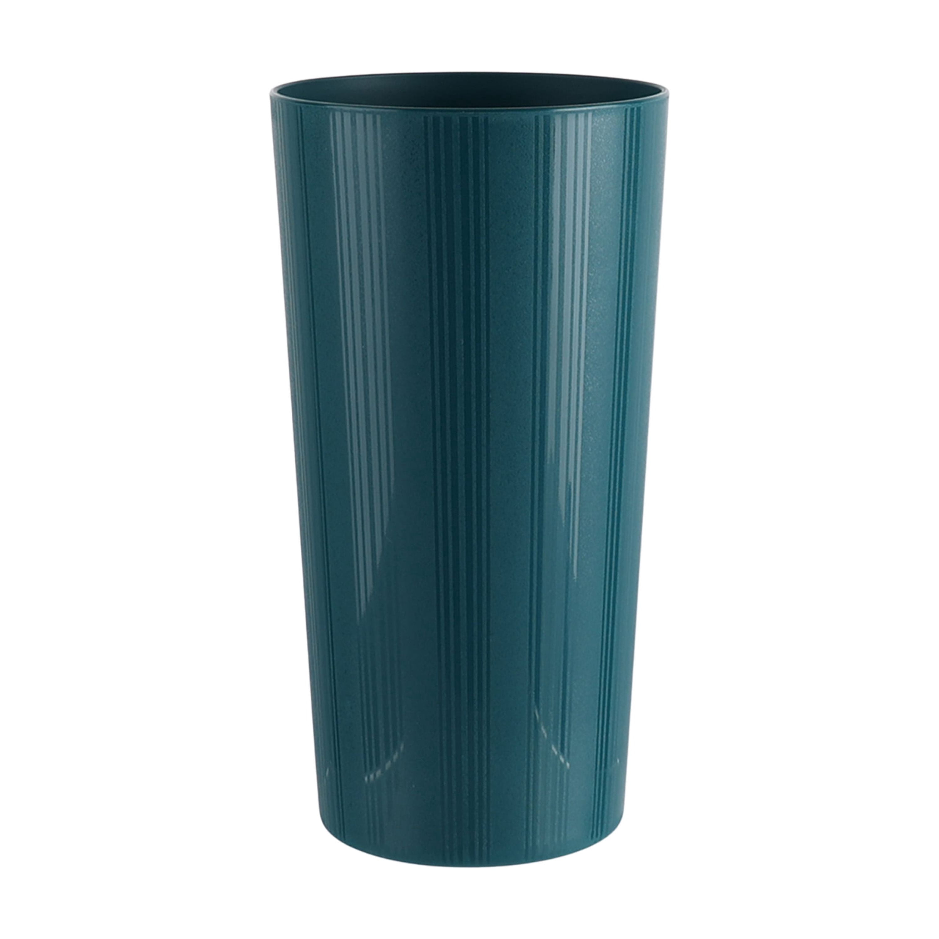 Mainstays Blue Round Plastic Plate, Stripe Etched, 10.5 inch