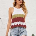 thumbnail image 4 of SMihono Hauts pour Femmes Débardeur Mode Décontractée Tricot Bloc de Couleur Col Rond Débardeurs pour Femmes Hauts d'Été pour Femmes, 4 of 8