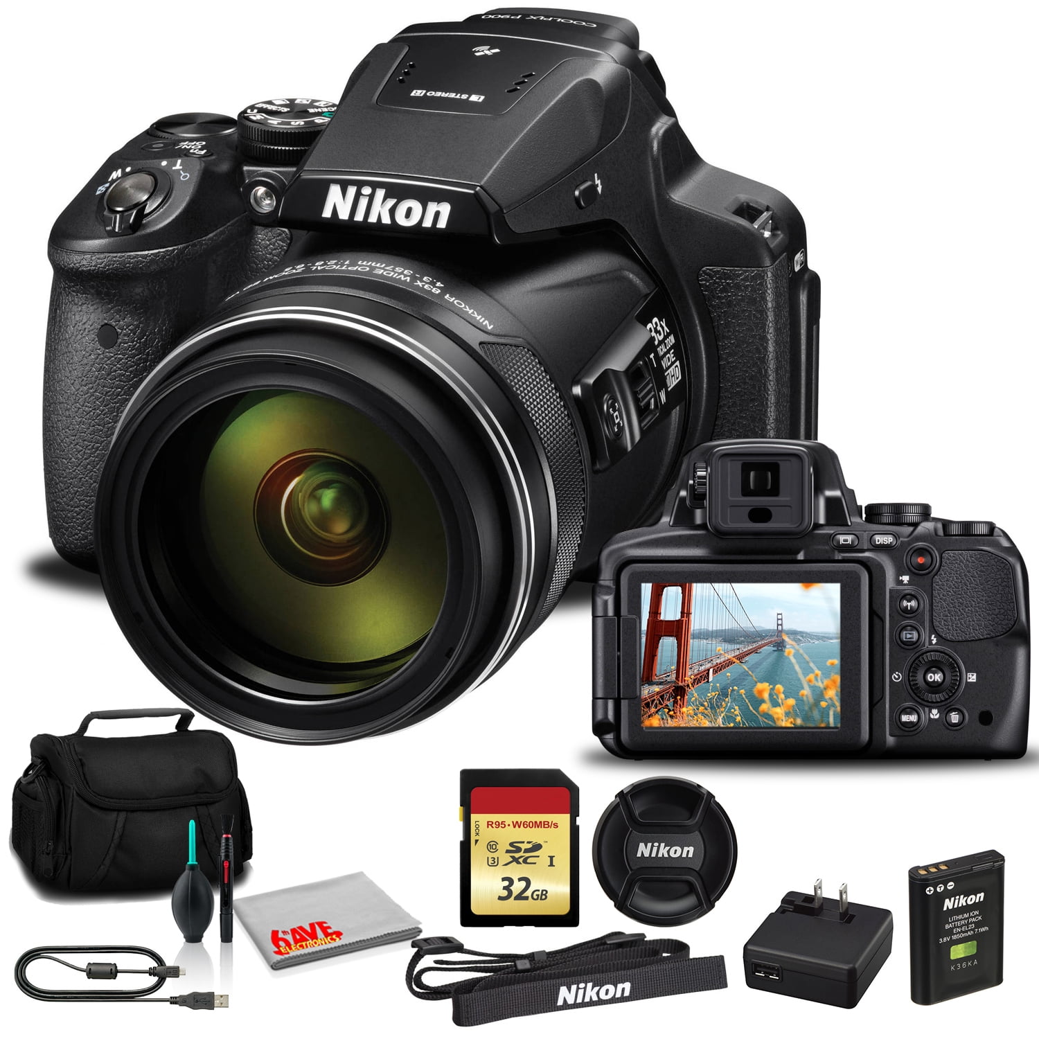 zondaar Huiswerk maken Bezwaar Nikon COOLPIX P900 Digital Camera - Kit with 32GB Memory (International  Model) - Walmart.com